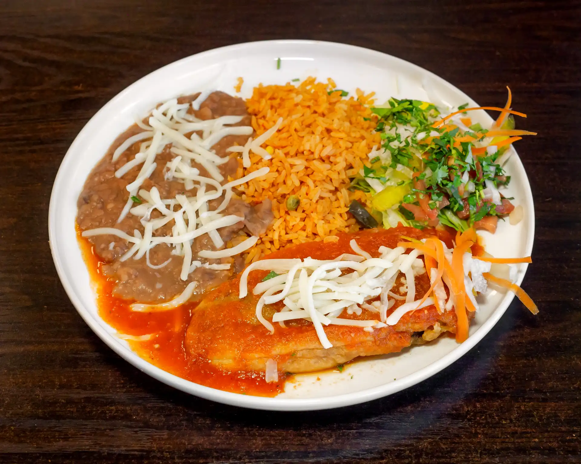 Chile Relleno Plate - Traditional stuffed poblano pepper.