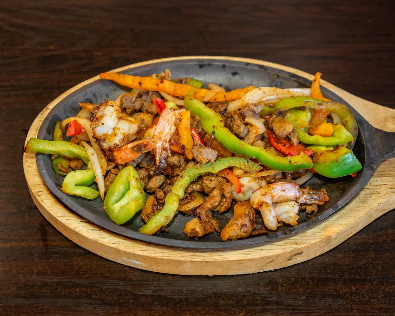 Shrimp Fajitas - Sizzling shrimp fajitas.